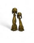 Large Vintage Brass Puppy Duo-A Pair