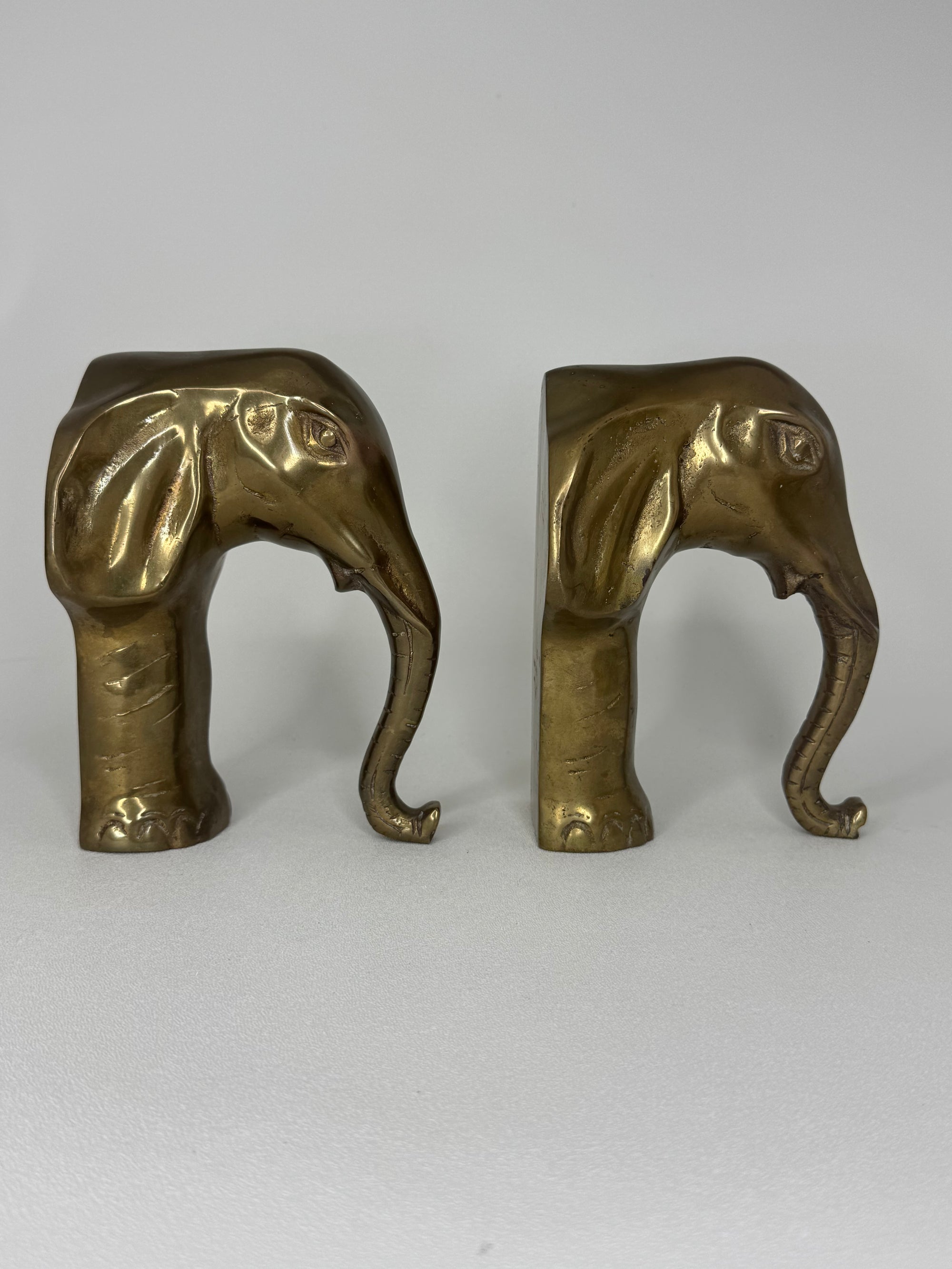 Vintage Brass Elephants- A Pair