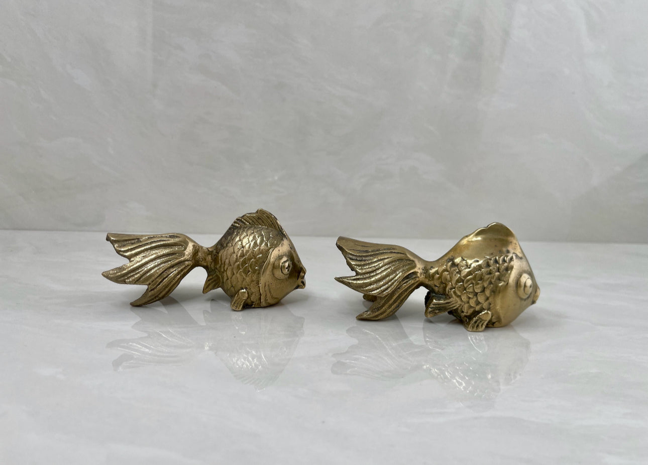 Small Vintage Brass Fish- A Pair