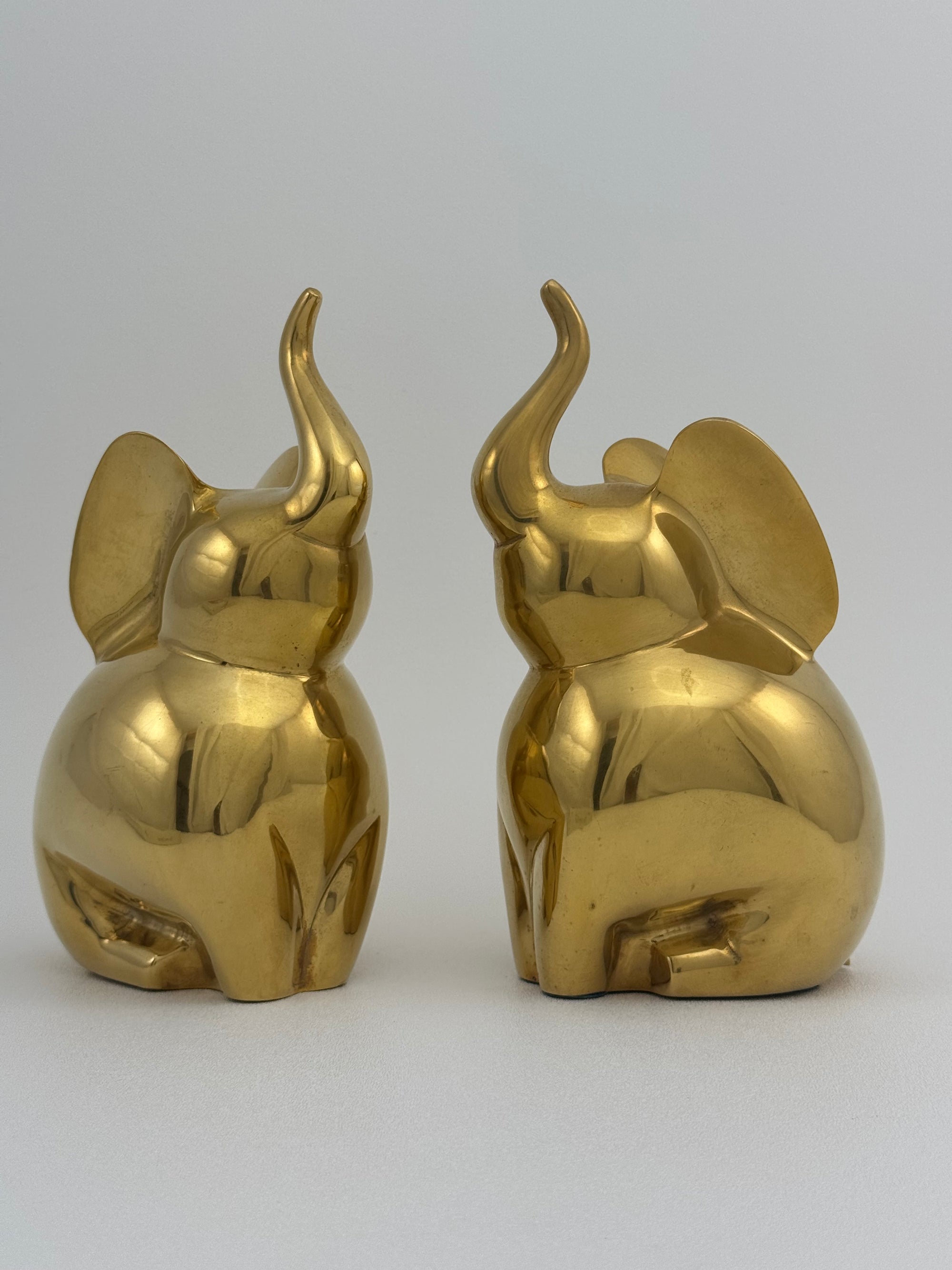 Vintage Brass Elephants-A Pair
