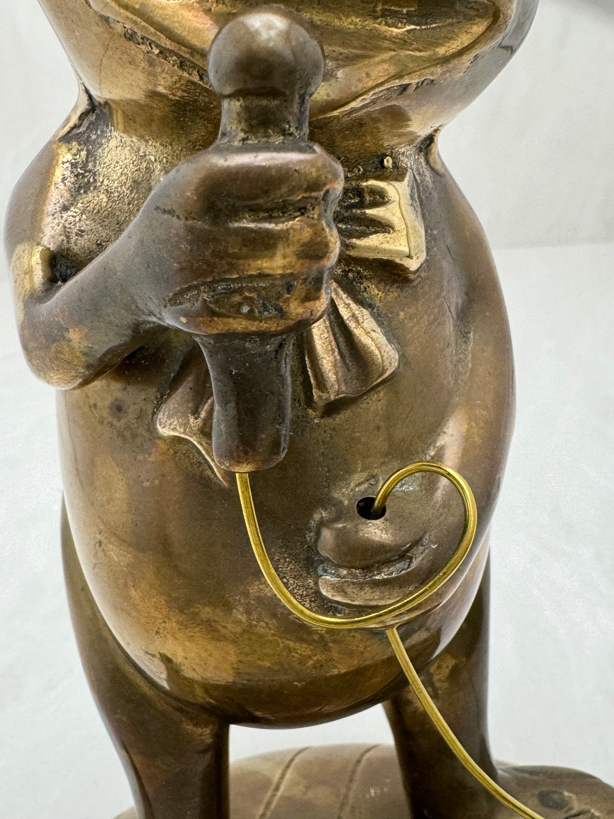 Vintage Brass Frog with Microphone