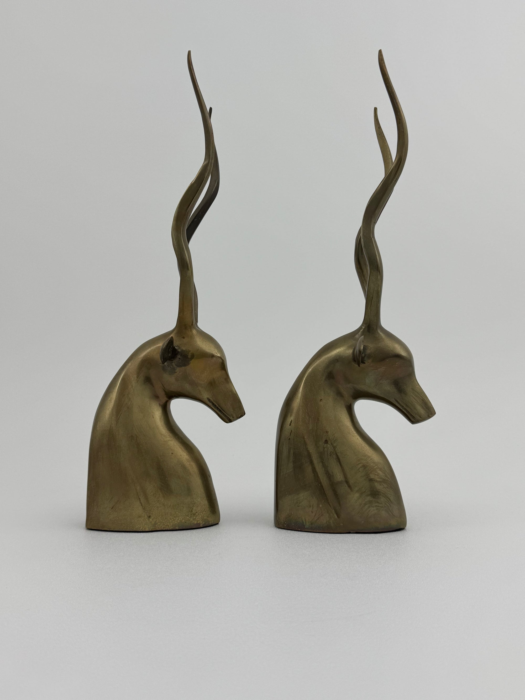 Vintage Brass Antelopes- A  Pair