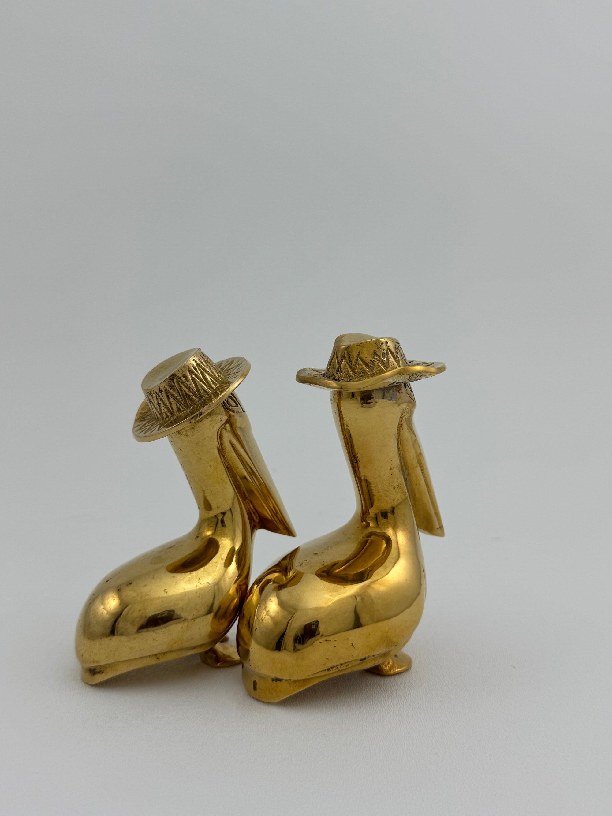 Vintage Brass Pelican Couple