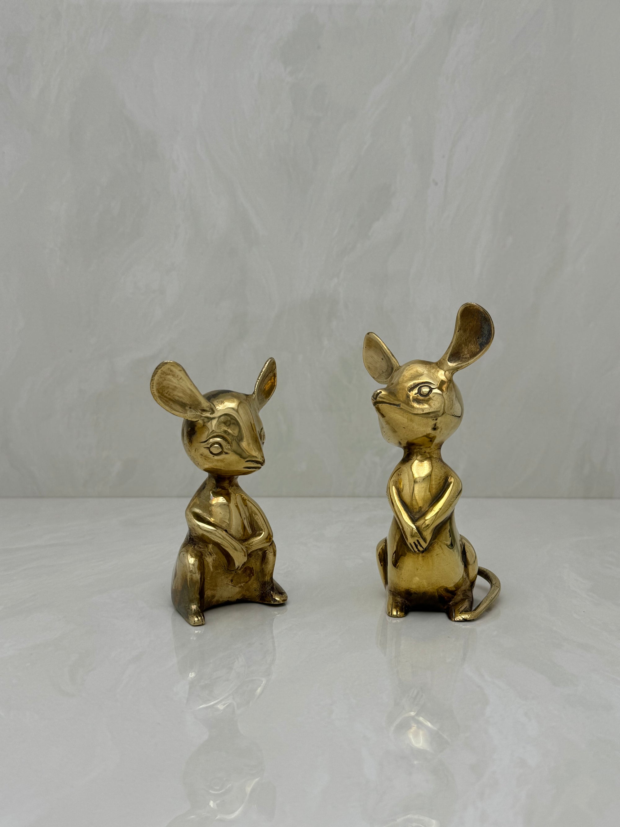 Vintage Brass Mice-A Pair
