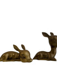 Vintage Brass Resting Deer Pair