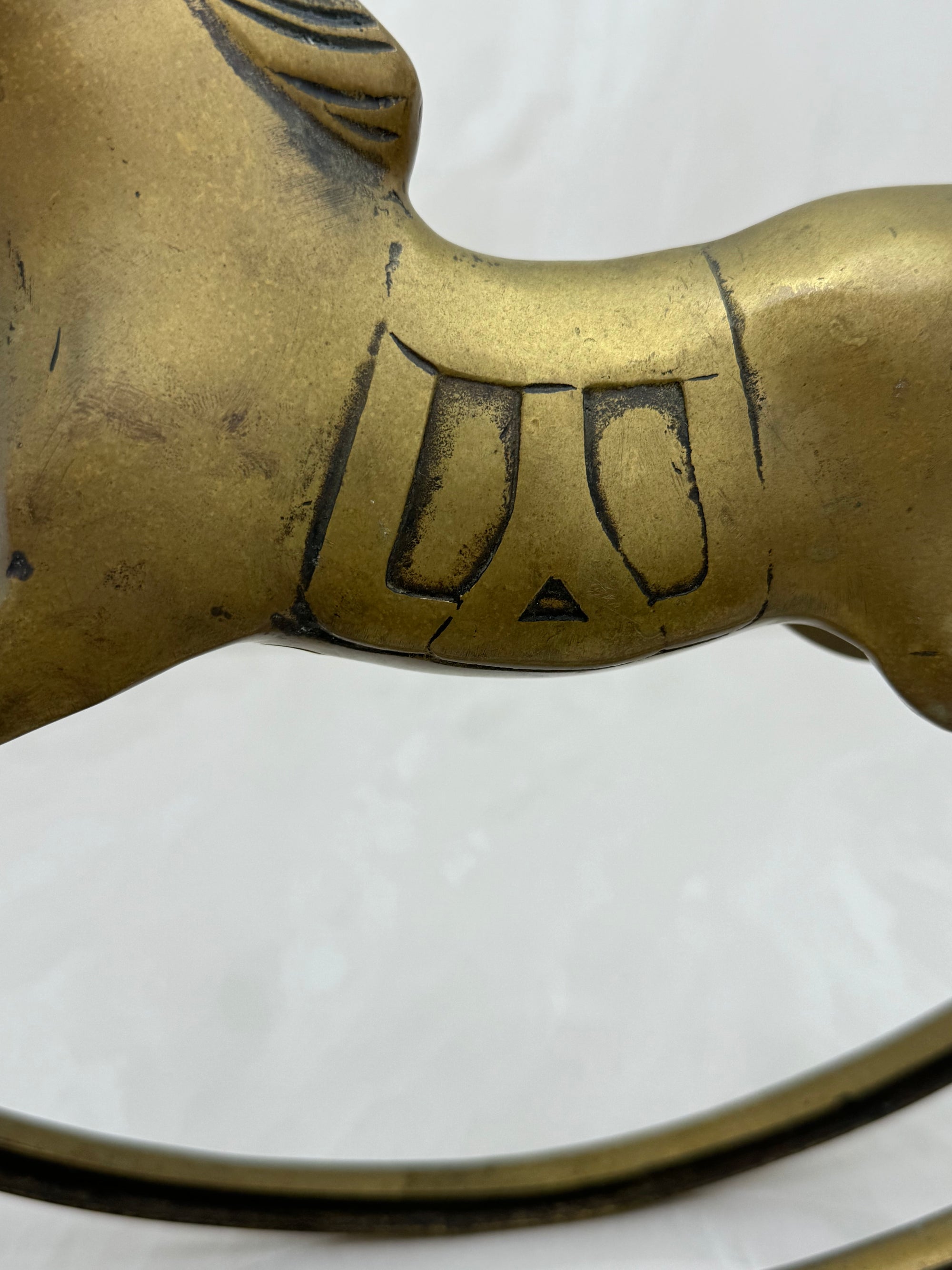 Vintage Brass Rocking Horse- Large