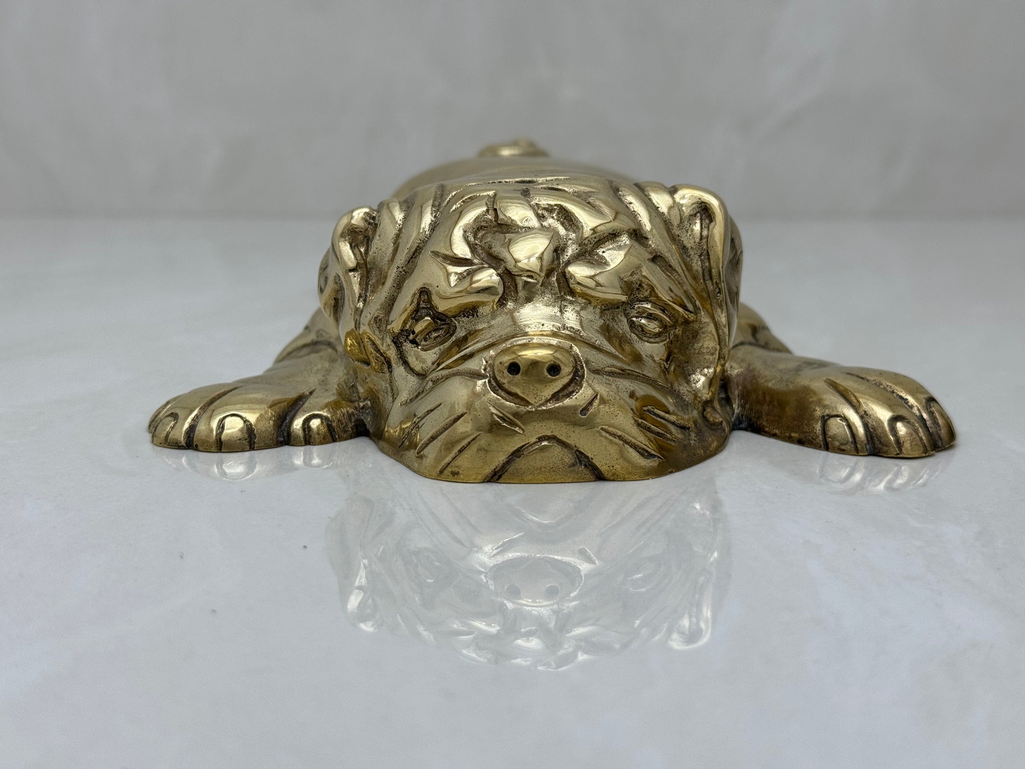 Vintage Brass Bored Bulldog