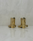 Small Vintage Brass Cowboy Boot Vases-A Pair