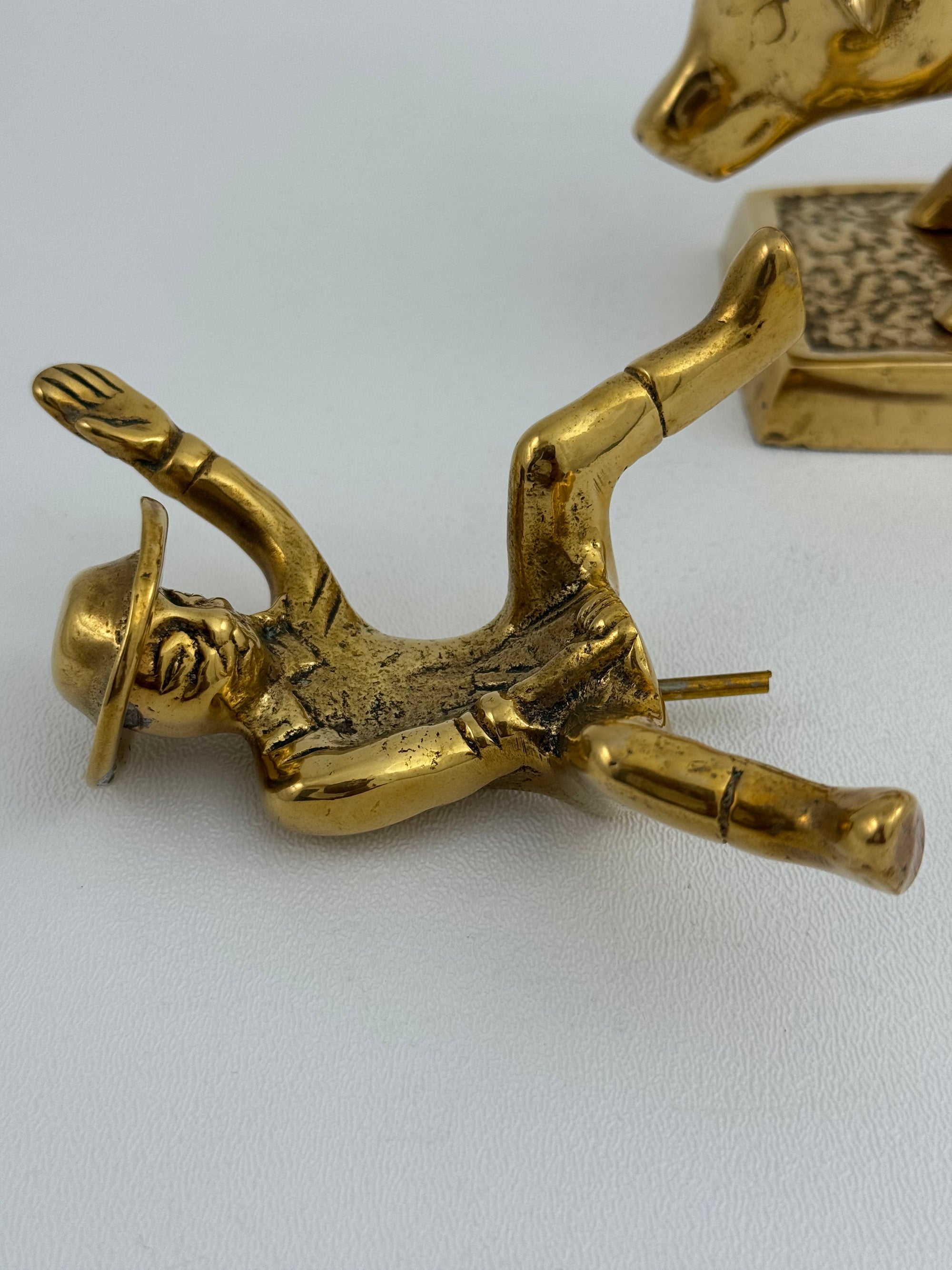 Rare Brass Bull Rider Figurine – Rodeo Cowboy Statue, Western Americana