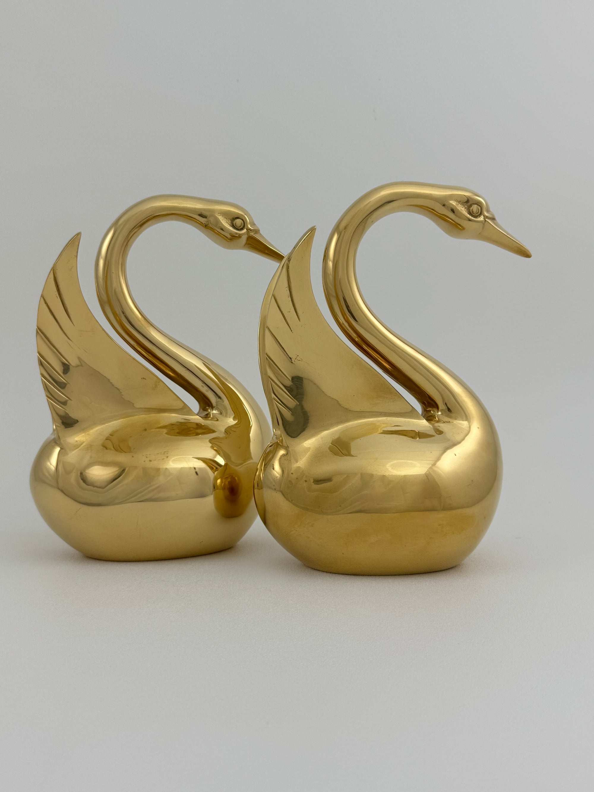 Vintage Brass Angel Wings Love Swans-A Pair by Dolbi Cashier