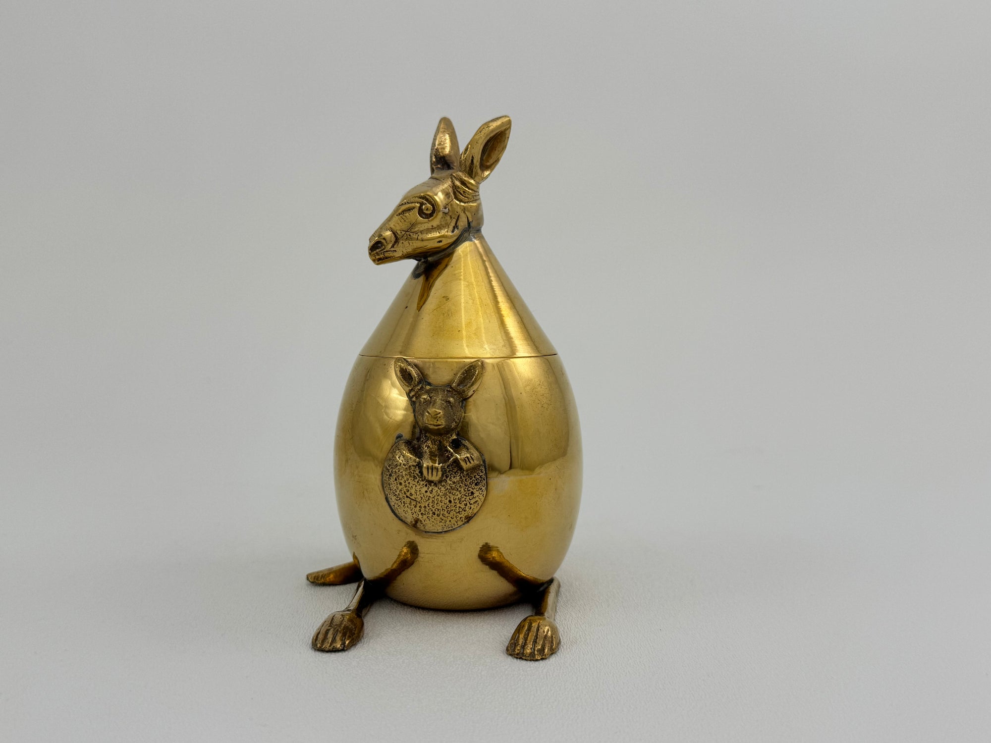 Vintage Brass Kangaroo Trinket Box