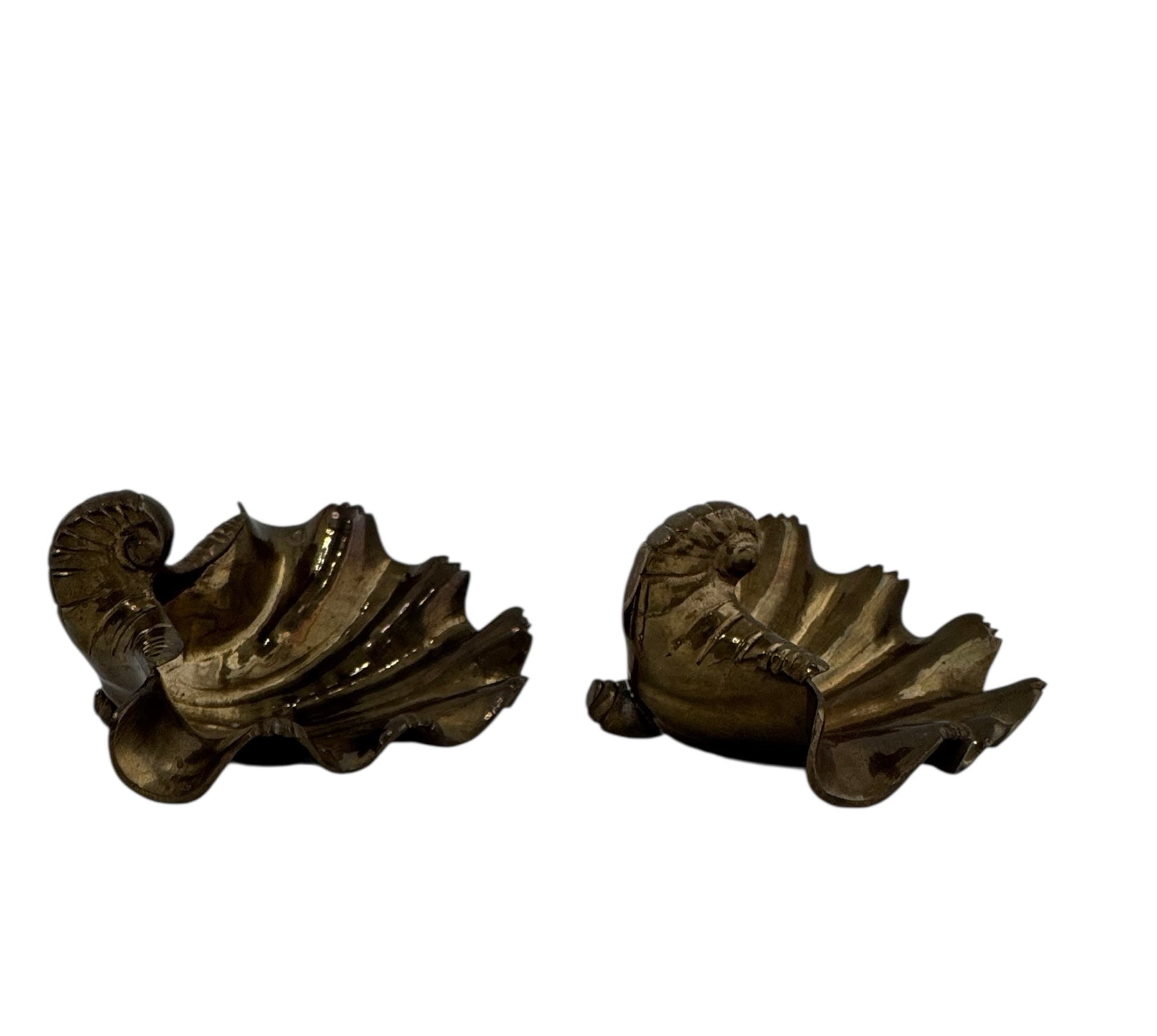Vintage Brass Shell Dishes – Set of 2 Coastal Sculptural Accents