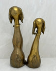 Large Vintage Brass Puppy Duo-A Pair