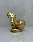 Vintage Brass Soccer Cleat and Ball Figurine