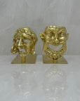 Greek Drama Mask Bookends Comedy And Tragedy-A Pair