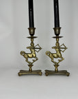 Vintage Brass Centaur Candlestick Holders – Mythological Archer Sagittarius Candleholders – Hollywood Regency Decor – Pair
