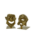 Greek Drama Mask Bookends Comedy And Tragedy-A Pair