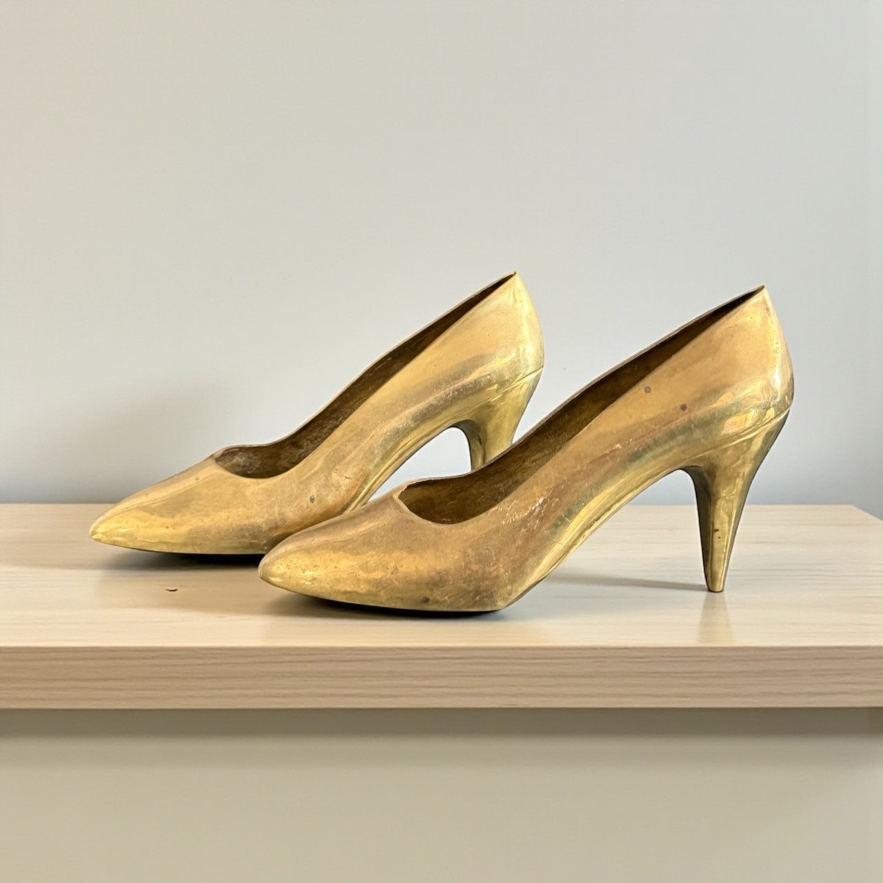 Vintage Brass High Heel Pumps – Pair