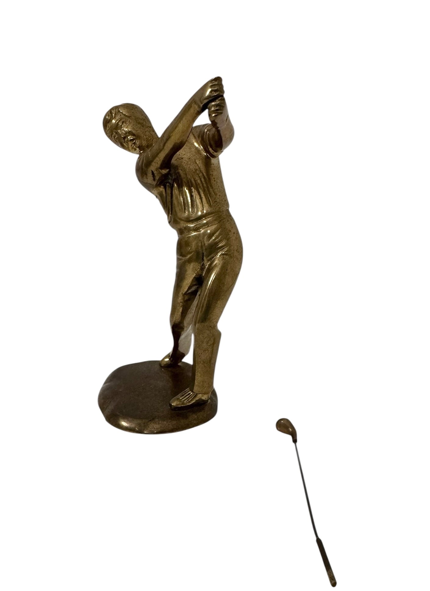 Vintage Brass Golfer in Swing Pose – Andrea by Sadek Collection