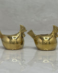 Vintage Brass Rooster Candleholders-A Pair