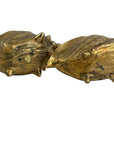 Pair of Vintage Brass Conch Shell Planters
