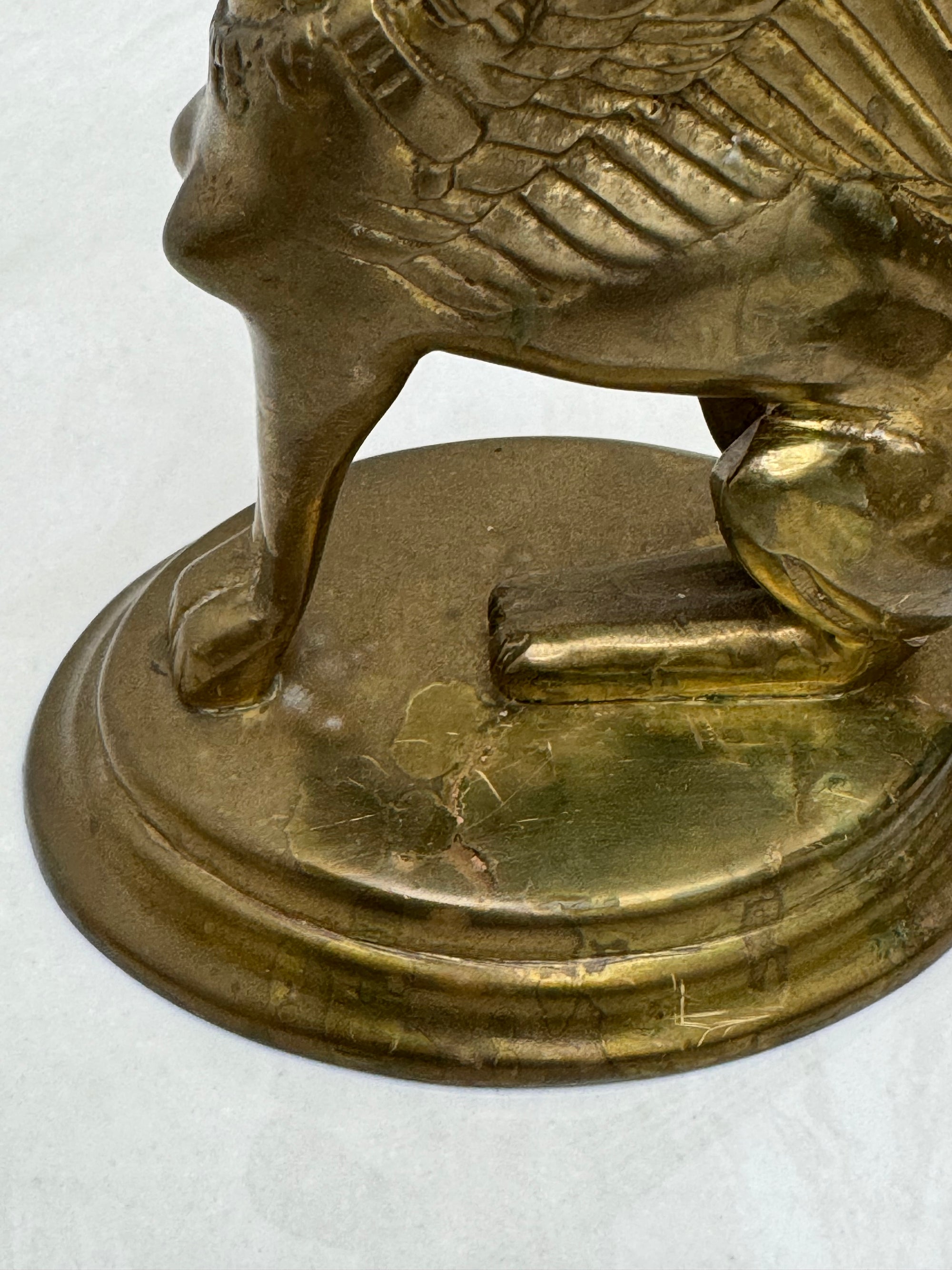 Vintage Brass Winged Sphinx Candleholders-A Pair