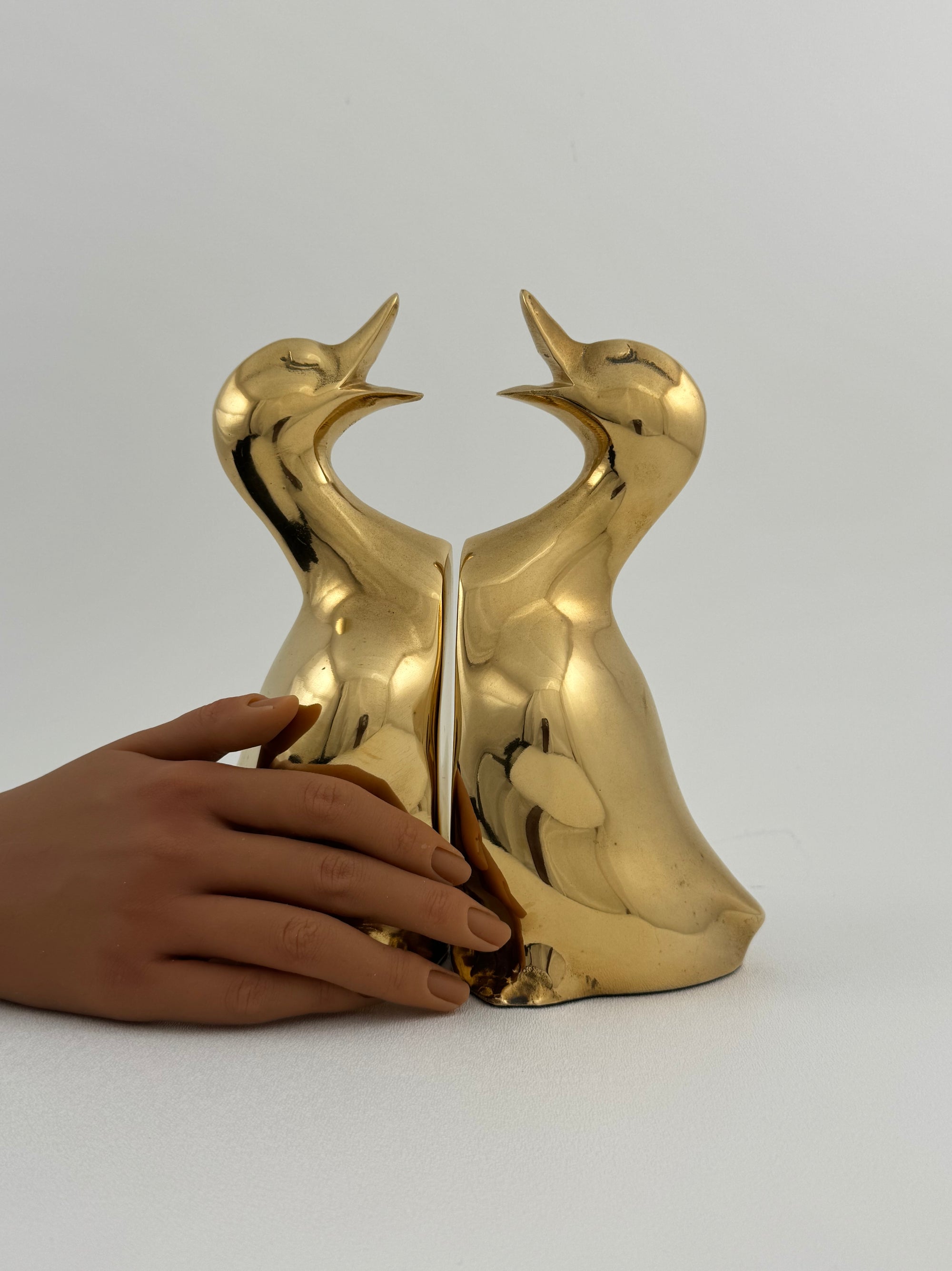Vintage Brass Duck Bookends-A Pair