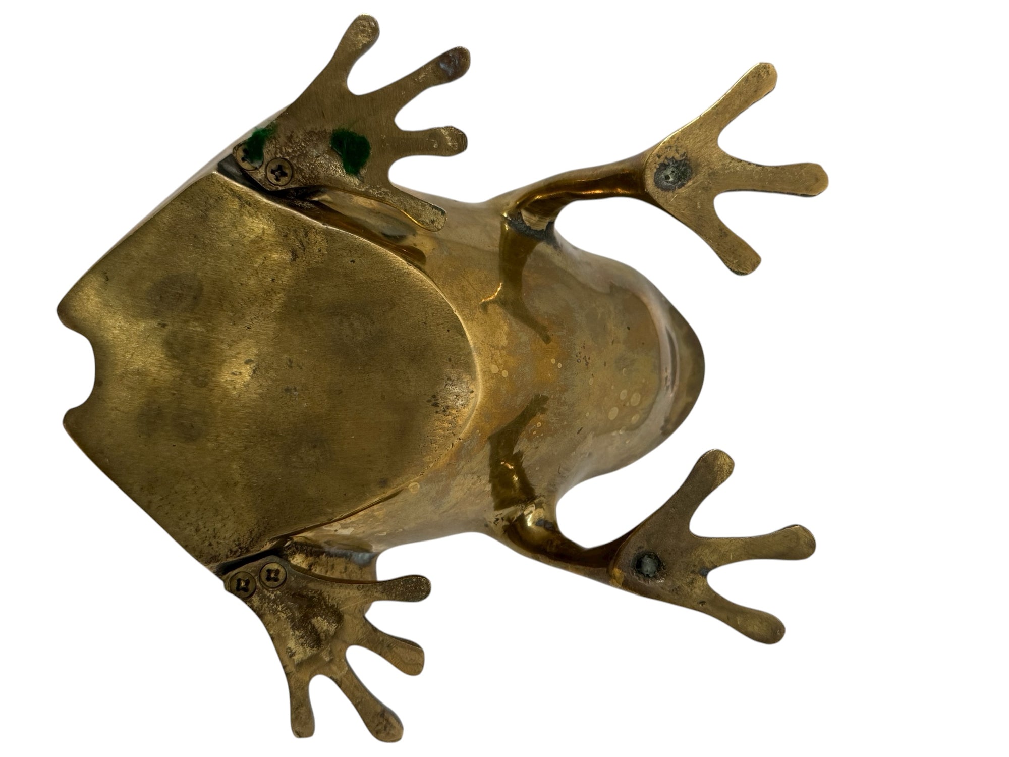 Vintage Brass Frog Figurine – Mid-Century Modern Toad Sculpture | Hollywood Regency Paperweight