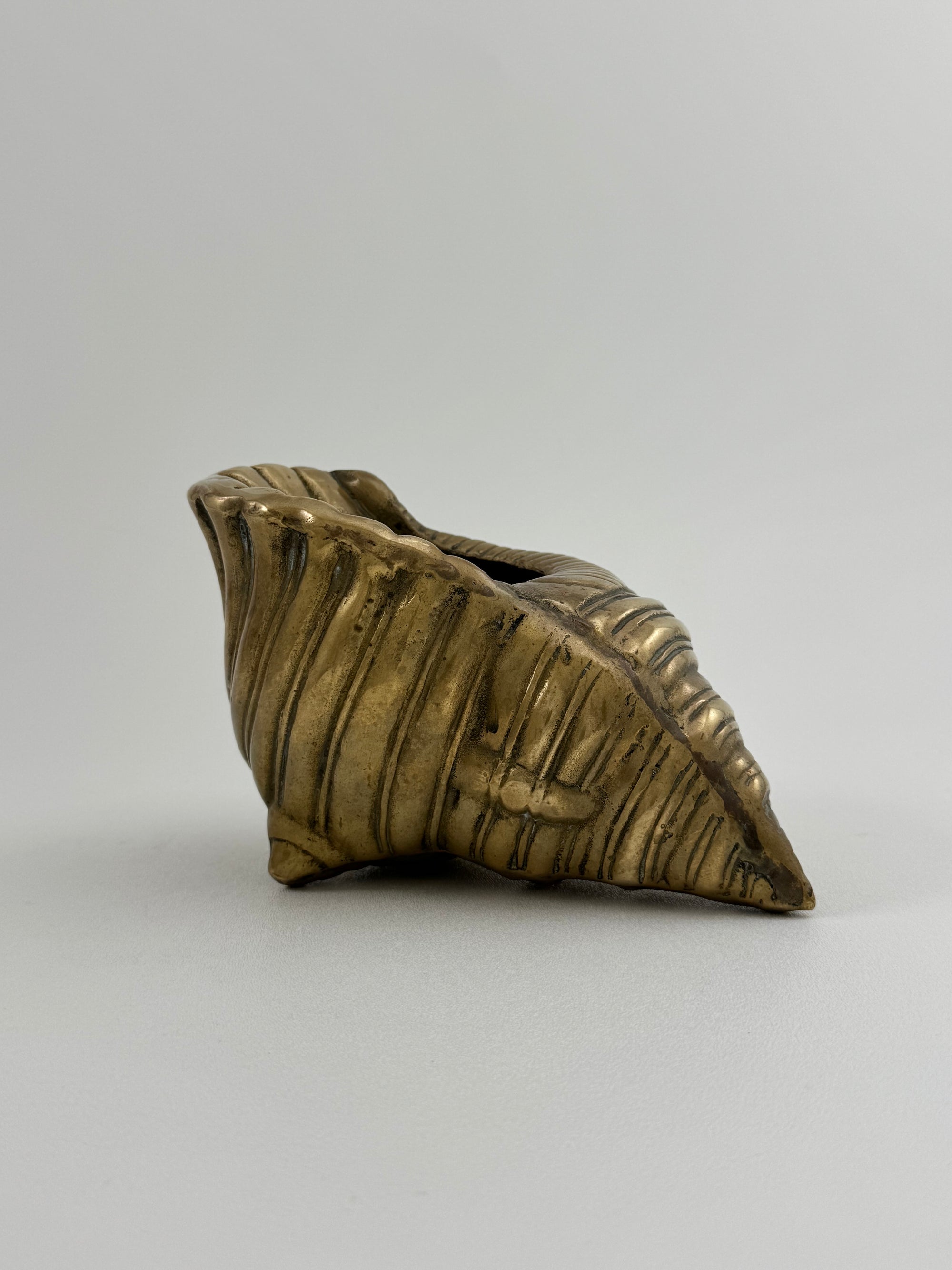 Vintage Brass Shell Vessel (Planter/Catchall)