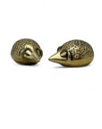 Small and Sleek Vintage Brass Hedgehogs- A Pair By Seiden