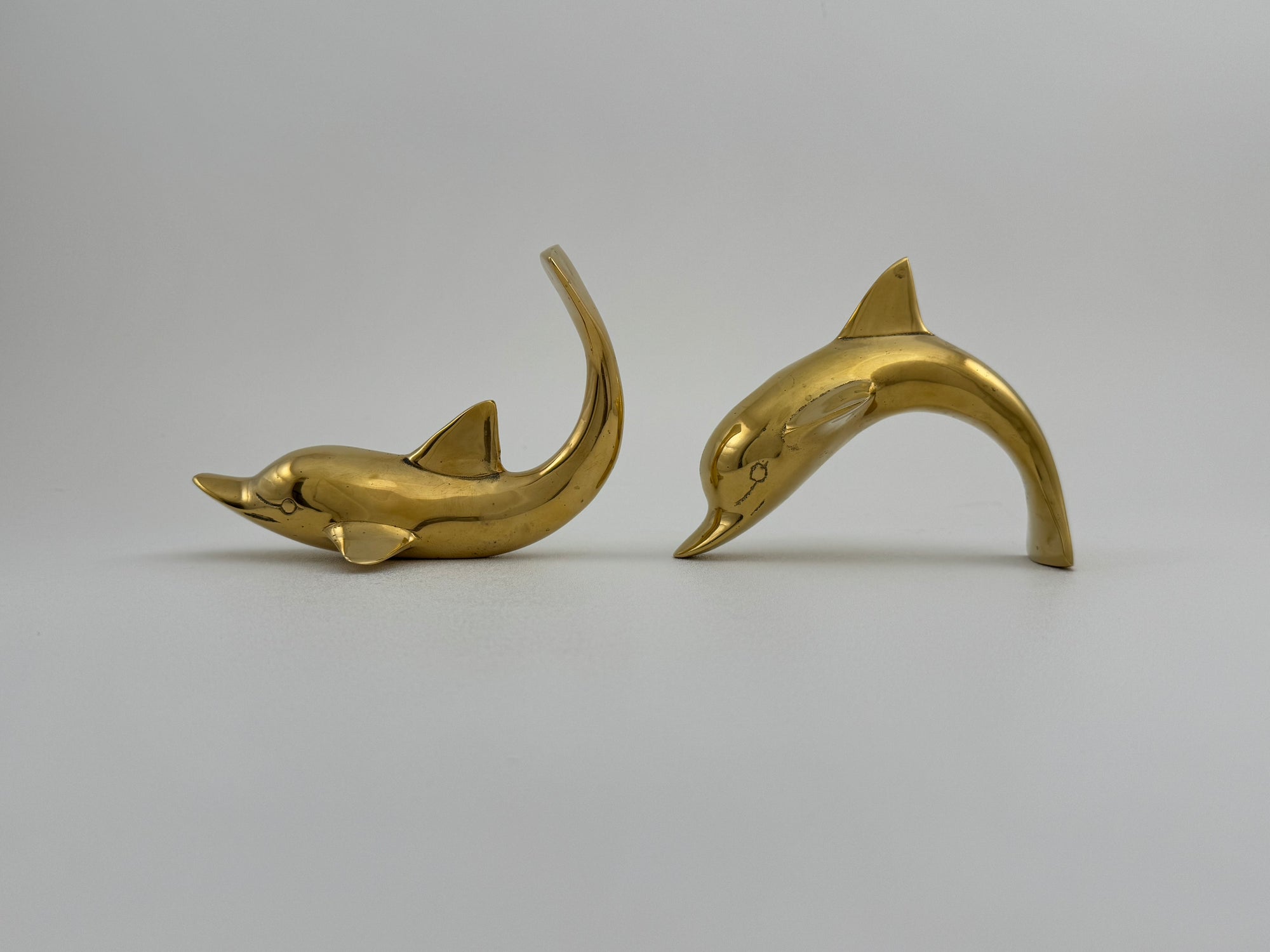 Vintage Brass Playful Dolphins-A Pair