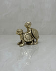 Vintage Small Brass Mating Turtles Ashtray