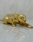 Vintage Brass Crouching Jaguar