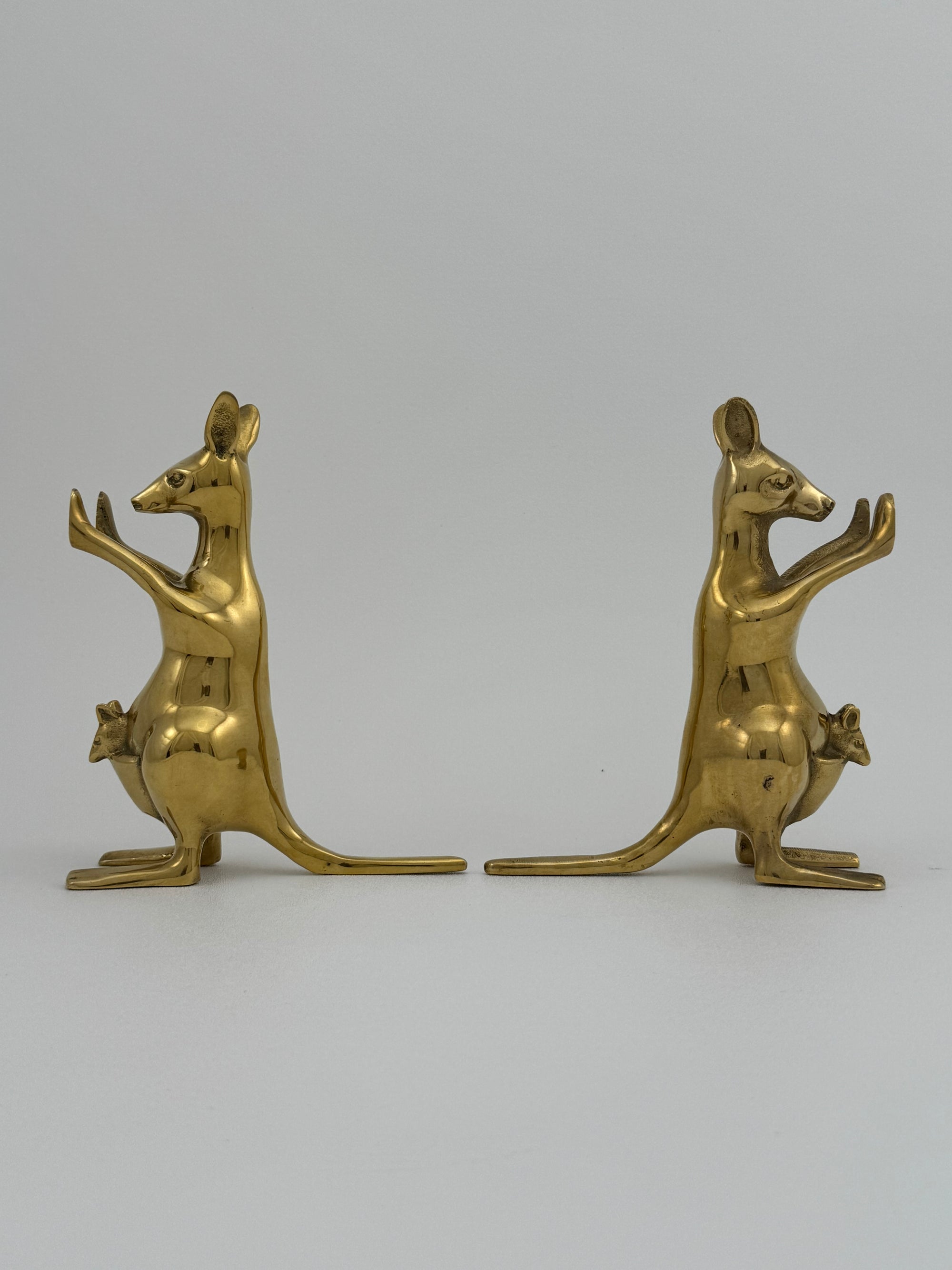 Vintage Brass Kangaroo Bookends-A Pair
