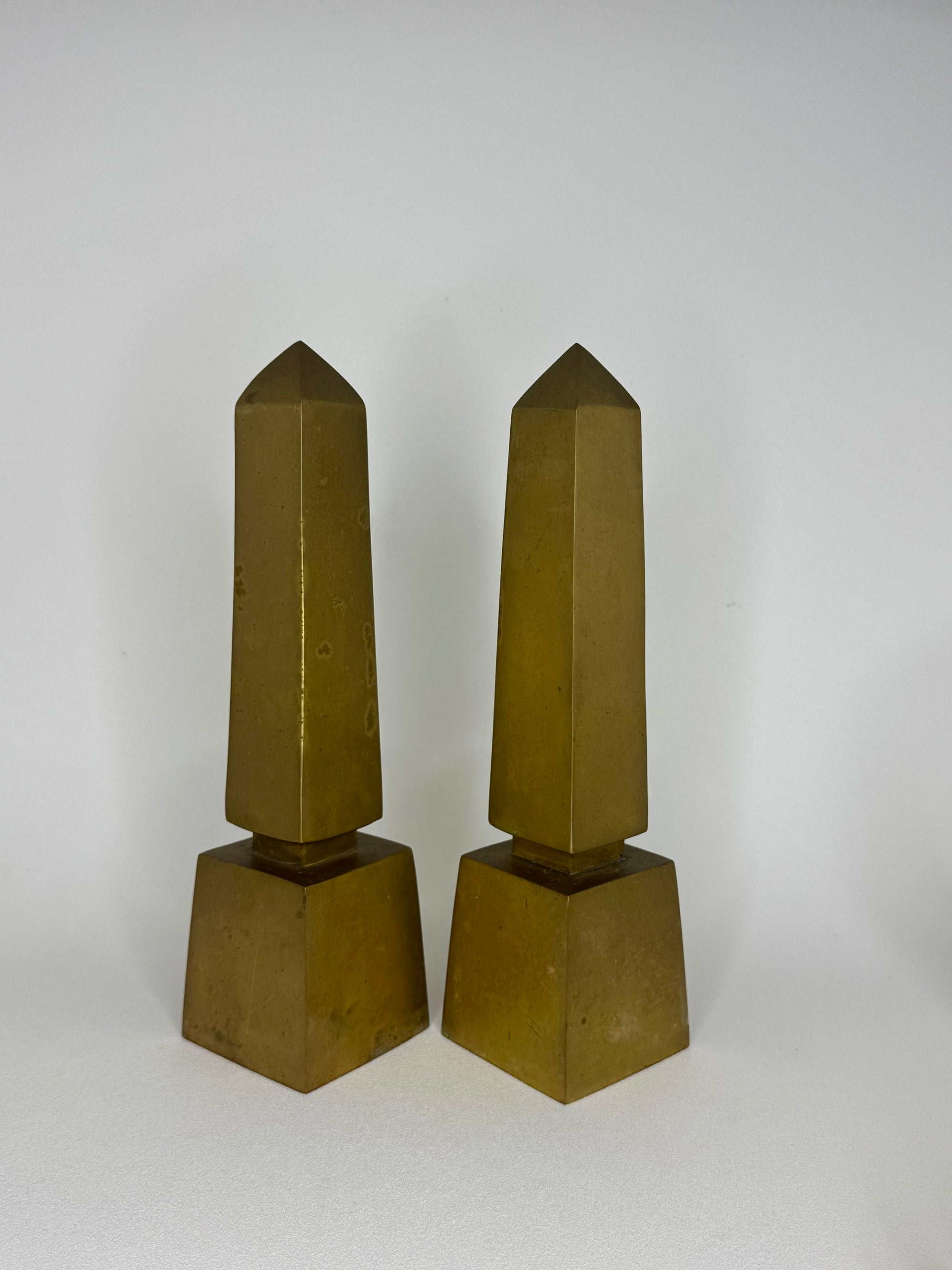 Vintage Brass Obelisks- A Pair
