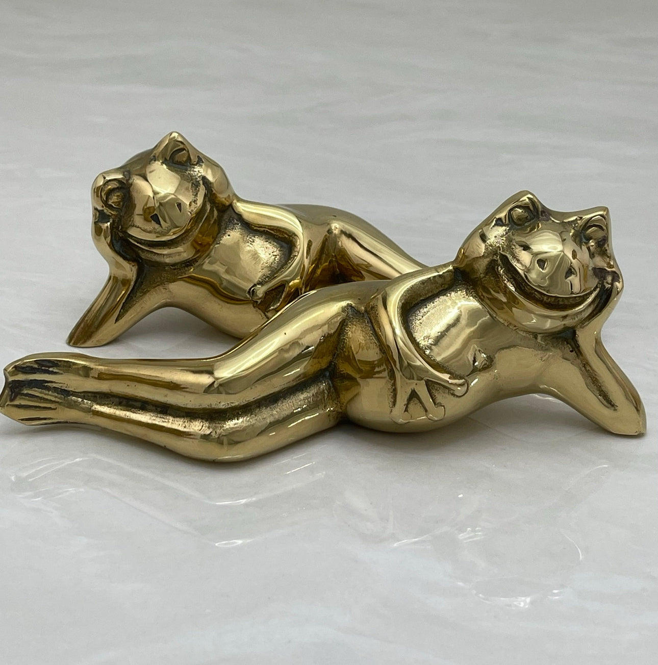 Vintage Brass Frogs-A Pair