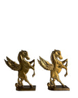 Vintage Brass Pegasus Horse Bookends (Set of Two)