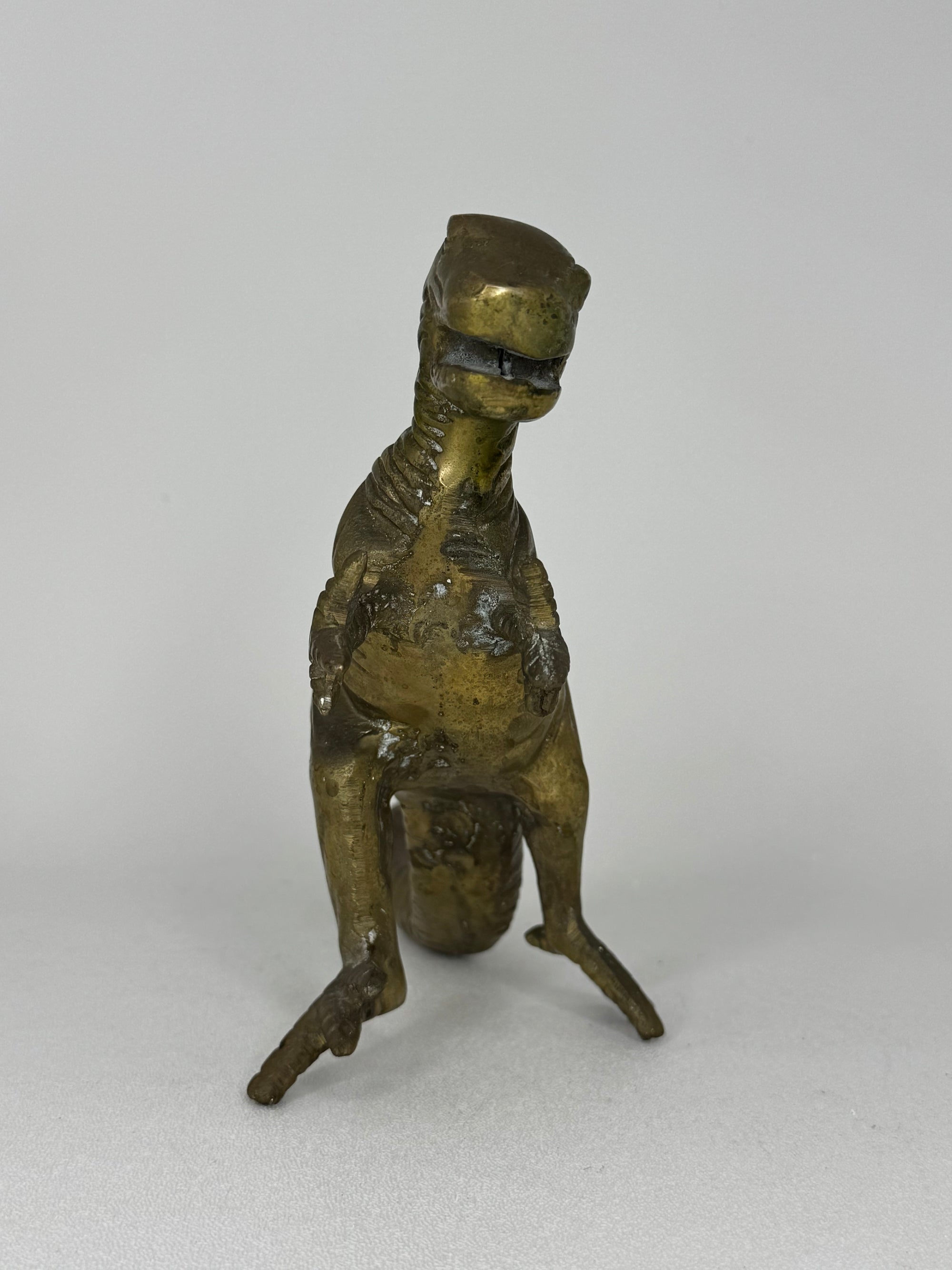 Vintage Brass Dinosaur Figurine / T-Rex Style Sculpture
