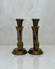 Vintage Brass Winged Sphinx Candleholders-A Pair