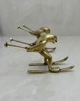 Vintage Bronze Skiing Frog Brothers