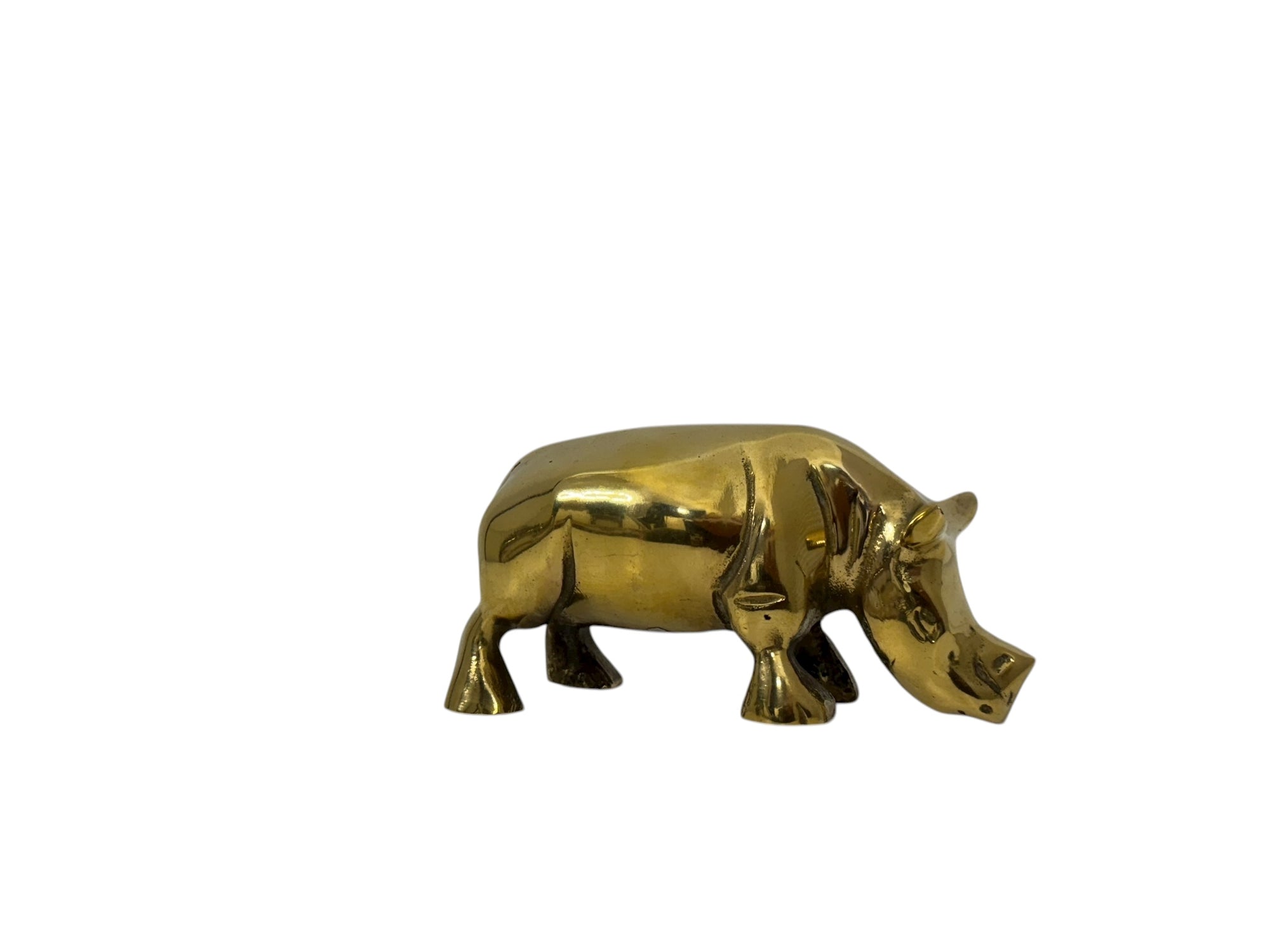 vintage brass rhinoceros