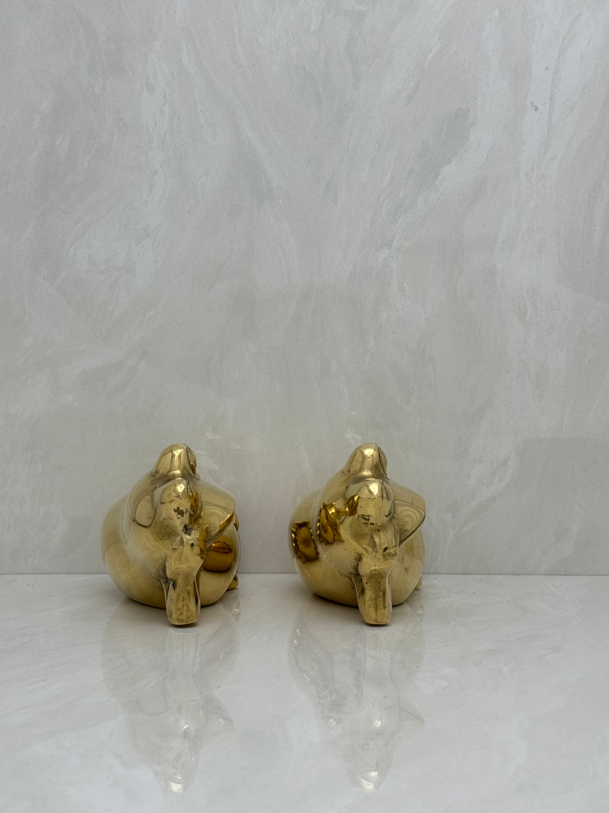 Vintage Brass Relaxing Frogs- A Pair