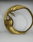 Dolbi Cashier 1984 Brass Swan Ring Sculpture – Large Mid Century Modern