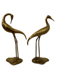 Vintage Tall Brass Cranes – Pair of Mid-Century Modern Heron Sculptures