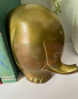 Vintage Brass Elephant Bookends- A Pair