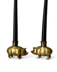 Vintage Brass Pig Candlestick Holders-A Pair by Fritz Brass