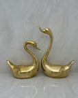 Tall Vintage Brass Swans-A Pair