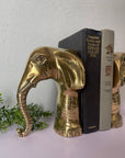 Vintage Brass Elephant Bookends- A Pair