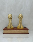 Vintage Brass Dog Bookends- A Pair