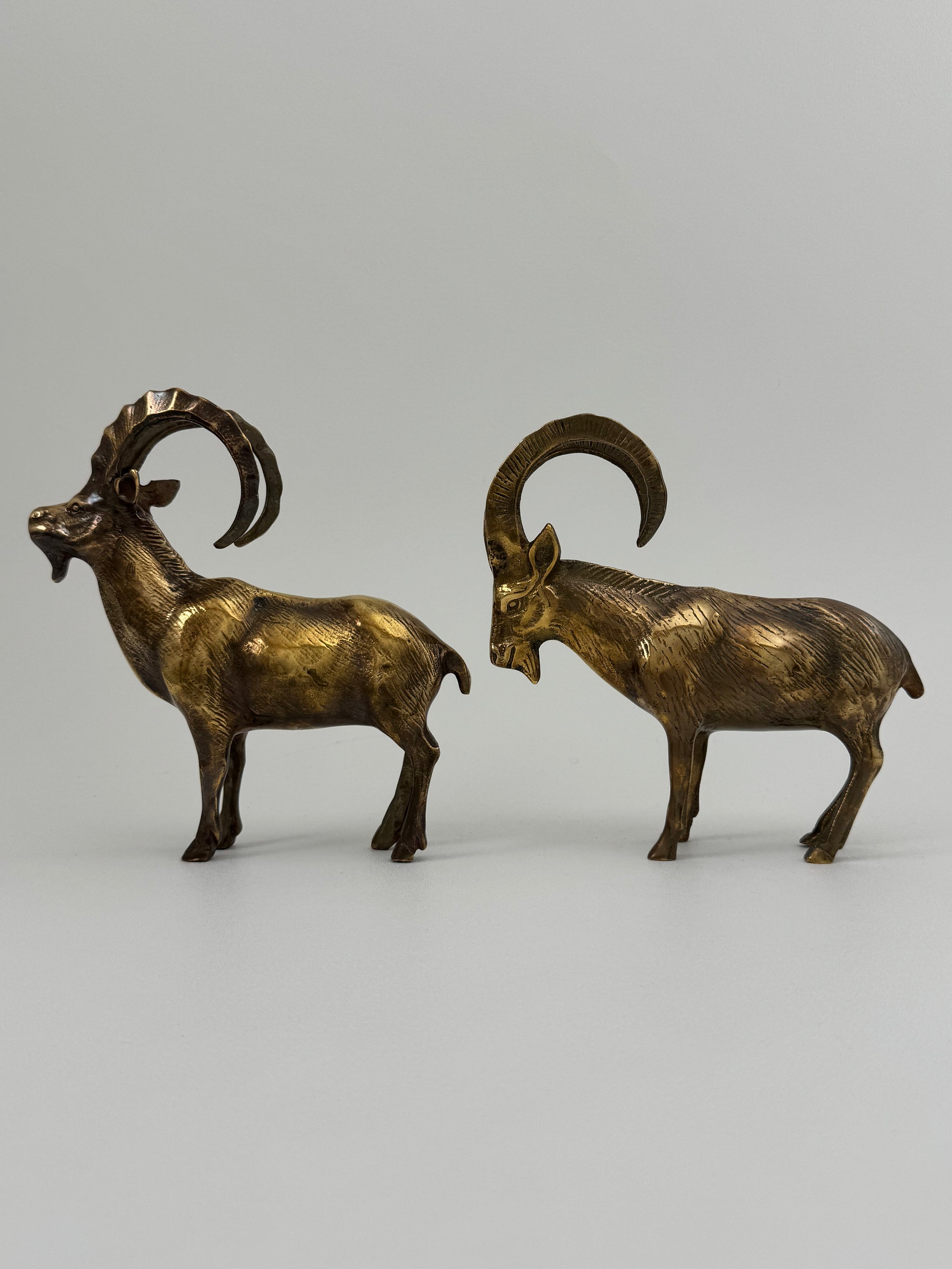 Vintage Brass Ibex Goat Sculptures – Pair-G.O.A.T Wedding Gift for Power Couple